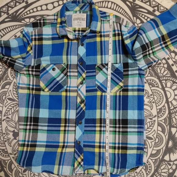 Blue plaid 💯 cotton shacket size M - Picture 9 of 9